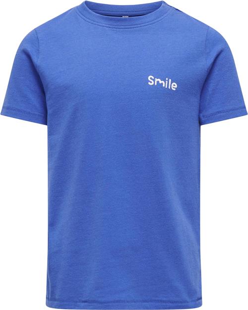 ONLY Kogvera REG S/S SEQ Heart TOP BOX J Str 134/140 - Dazzling Blue/smile Kortærmede T-shirts Bomuld hos Magasin