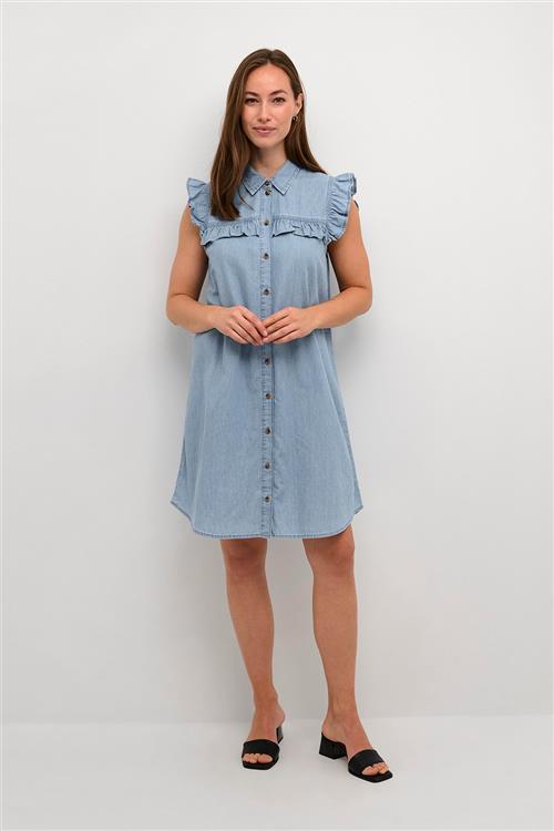 Culture Cuaurelia Short Dress Kvinde Light Blue Wash Korte Kjoler Str S - hos Magasin