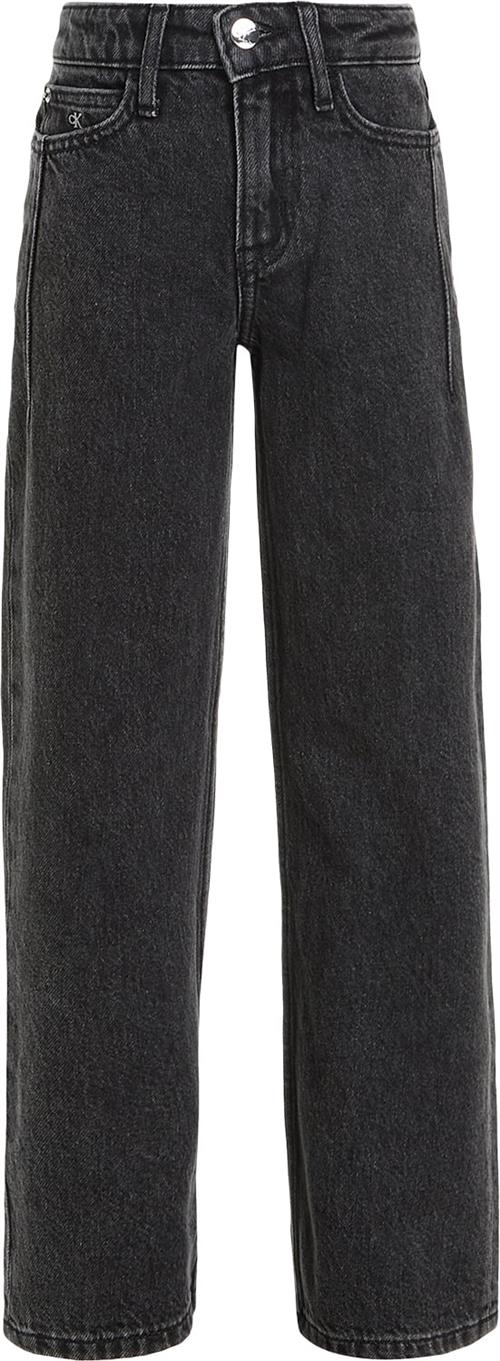 Calvin Klein HR Wide LEG Optic Washed Black Str 14 år - 1by Bukser hos Magasin