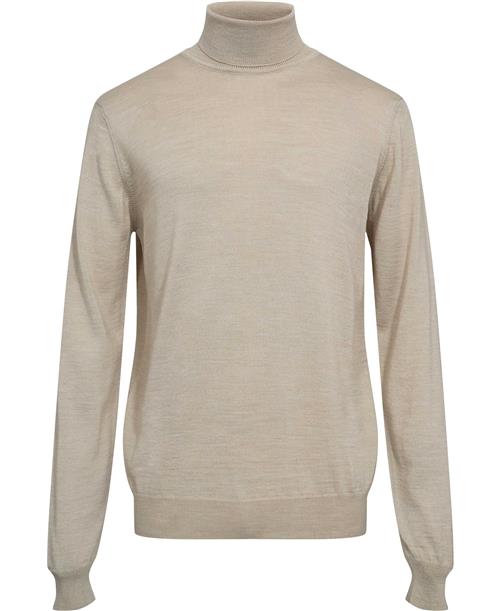 Casual Friday Cfkonrad Merino Roll Neck Knit Mand Feather Gray Melange Cardigans Slim Fit Str S Merino - hos Magasin