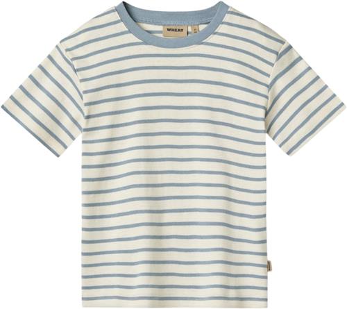 Wheat Tshirt Fabian Str 3 år / 98 cm - Shell Stripe Kortærmede T-shirts Bomuld hos Magasin