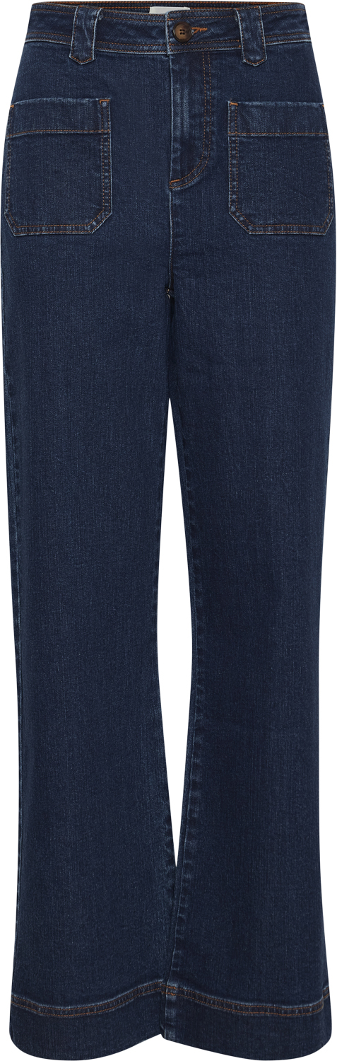 Atelier Rêve Ireloi PA Kvinde Dark Blue, Denim Flared Jeans Regular Fit Str 38 - hos Magasin