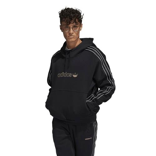 adidas Satin Paneled Hoodie Mand Sort Hoodies Str L - Bomuld hos Magasin