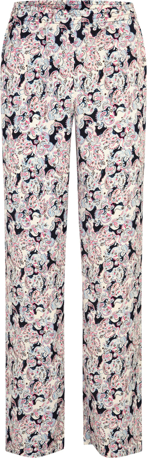 Rosemunde Recycled Polyester Trousers Kvinde Boho Paisley Print Bukser Med Lige Ben Str 42 Polyester - hos Magasin