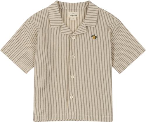 Konges Sløjd Elliot SS Shirt Gots Str 5-6Y - Tea Stripe Skjorter Bomuld hos Magasin