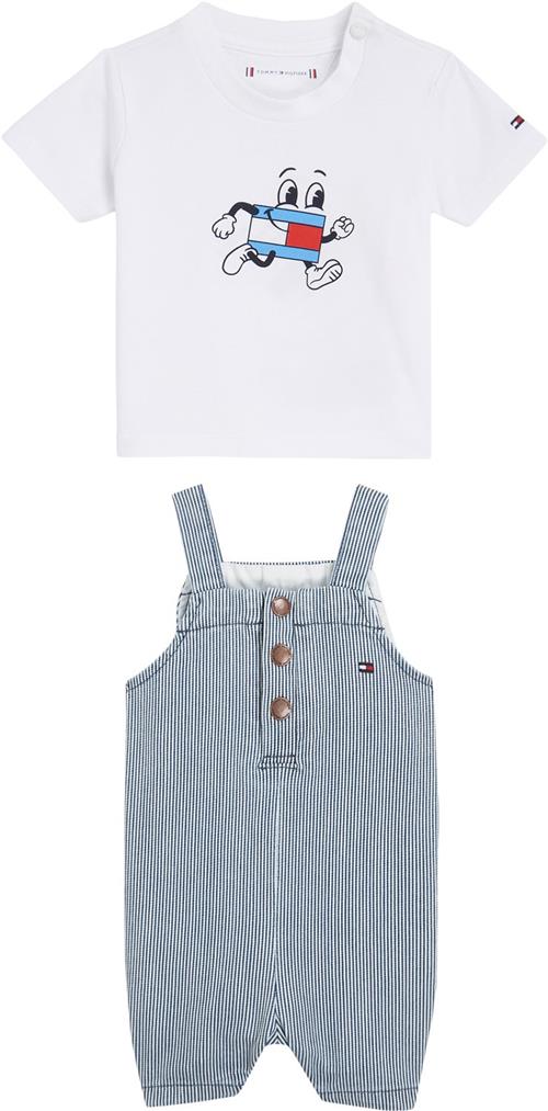 Tommy Hilfiger Baby Striped Dungaree SET Str 18 mdr / 86 cm - Denimstripe Buksedragter hos Magasin