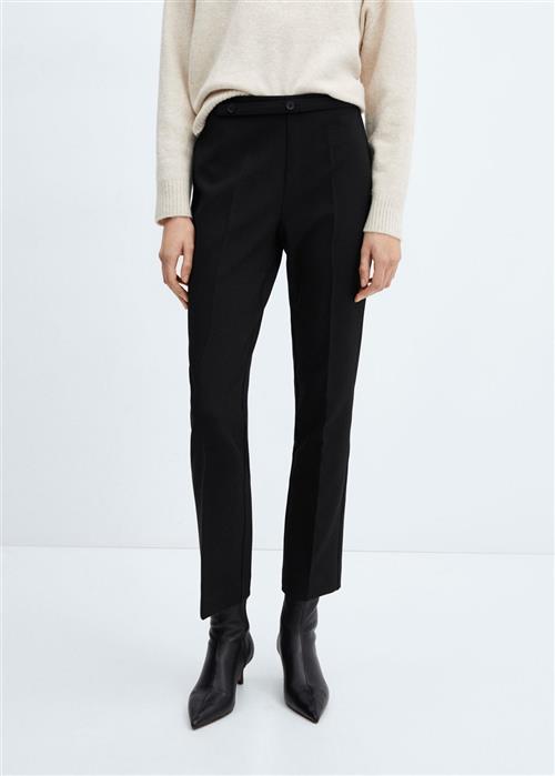 MANGO Belt Straightfit Trousers Kvinde Black Bukser Med Smalle Ben Str 46 - hos Magasin