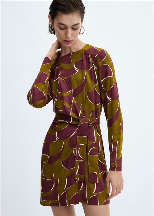 MANGO Knotted Wrap Dress Kvinde 78 Korte Kjoler Str M - hos Magasin