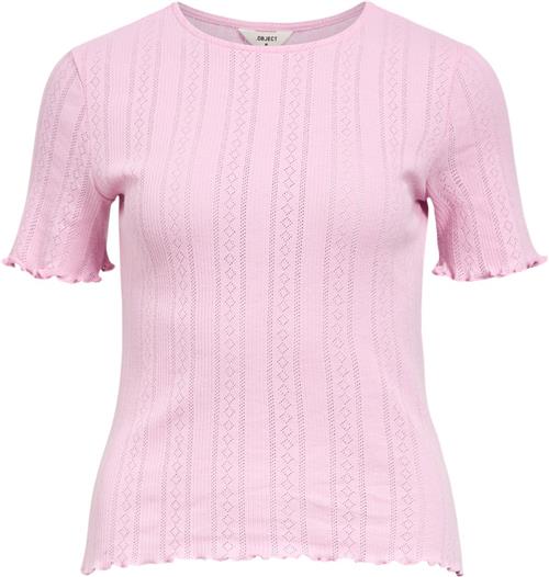 Object Objamalie S/S TOP E DIV Kvinde Pink Frosting Toppe Str S - hos Magasin