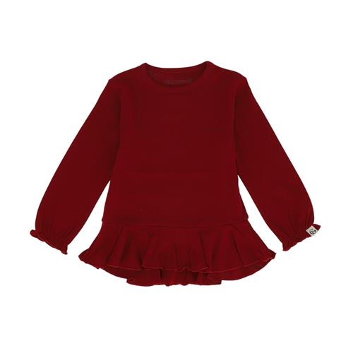 Se Gullkorn Design Eno Sweater til Piger Deep Red | Rød | 116 cm ved Babyshop