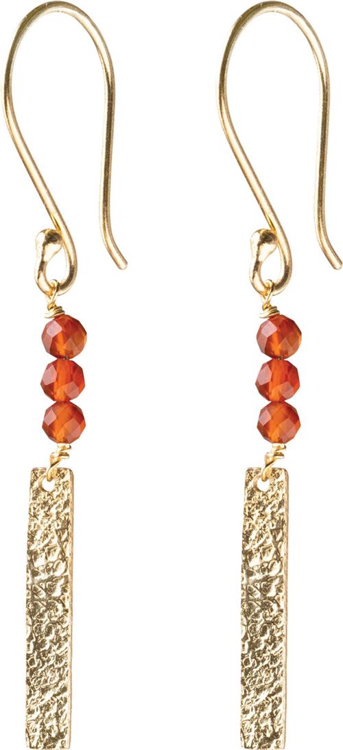 Se A Beautiful Story Bar Carnelian Earrings GP 5cm - Øreringe hos Magasin ved Magasin