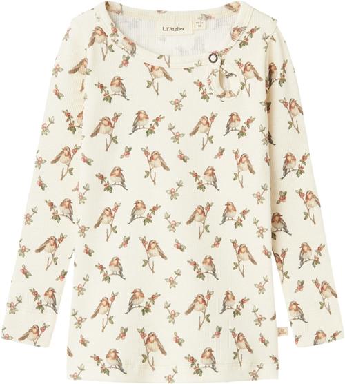 Lil' Atelier Nmfgavo ELI LS Slim TOP LIL Str 116 - Turtledove Toppe hos Magasin