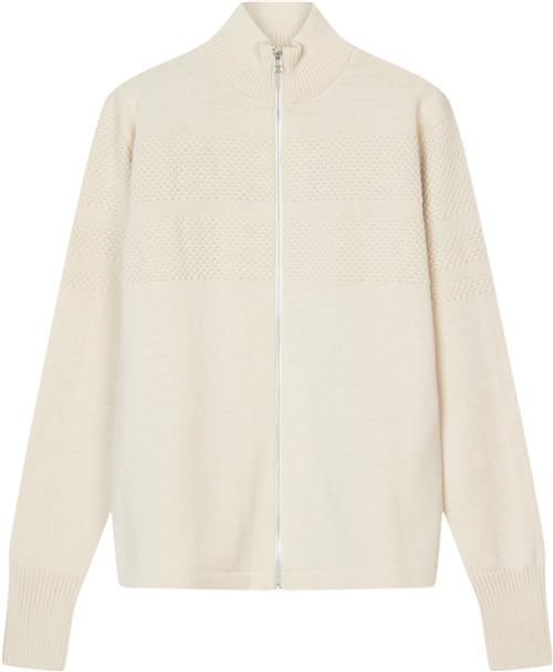 Se Mads Nørgaard - Copenhagen Wool Klemens Zip Knit Mand Hvid Sweaters Str S - hos Magasin ved Magasin