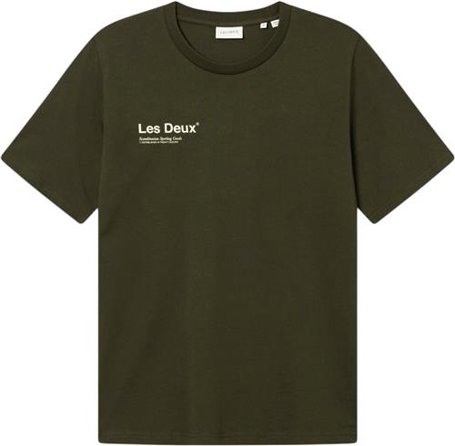 Les Deux Brody Tshirt 2.0 Mand Army Kortærmede T-shirts Regular Fit Str M - Bomuld hos Magasin