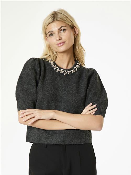 Se Neo Noir Maia Stone Knit Blouse Kvinde Antracit Melange Sweaters Str 44 - Uld hos Magasin ved Magasin