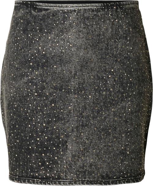 Selected Femme Slfmerle HW Short Black Denim Skirt Kvinde Black Denim/washed Korte Nederdele Str 38 Denim - hos Magasin