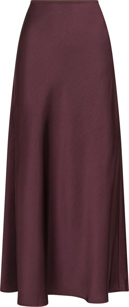 Neo Noir Vicky Heavy Sateen Skirt Kvinde Burgundy Maxi Nederdele Str 38 - hos Magasin