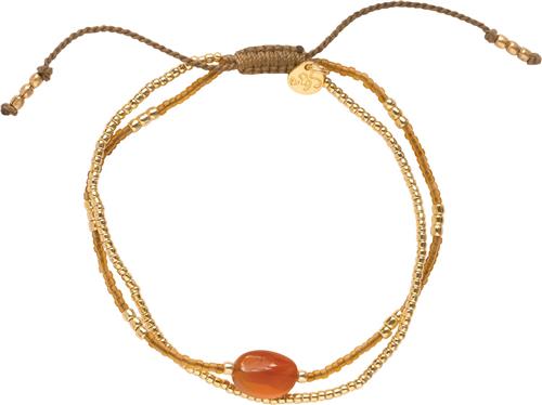 A Beautiful Story Feeling Carnelian Bracelet GC 16-22cm - Perlearmbånd hos Magasin