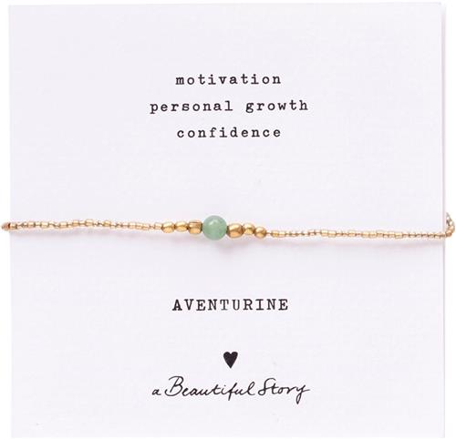 Se A Beautiful Story Iris Card Aventurine Bracelet GC 16-22cm - Kædearmbånd Med Vedhæng hos Magasin ved Magasin