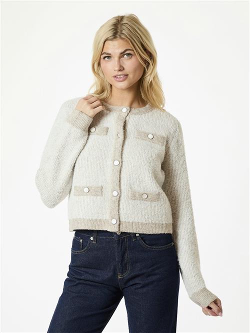 Se Neo Noir Vivia Knit Cardigan Kvinde Beige Melange Sweaters Str 38 - Uld hos Magasin ved Magasin