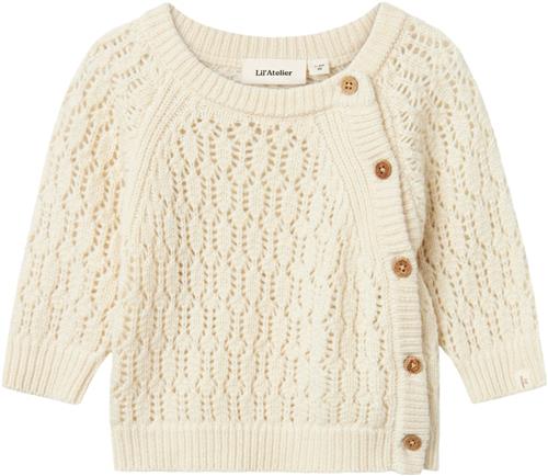 Lil' Atelier Nbfrenessa LS Wrap Knit LIL Str 62 - Turtledove Strik hos Magasin