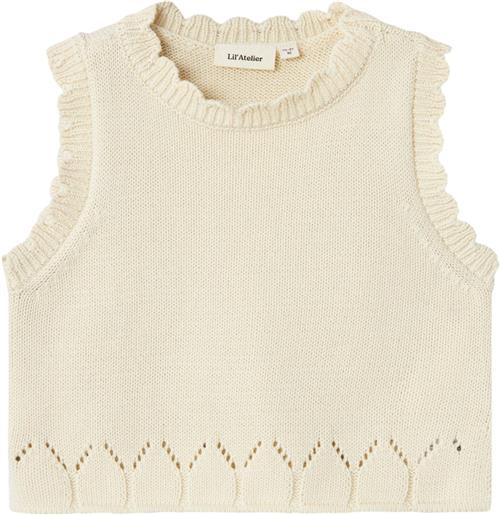 Lil' Atelier Nmframla Loose Short Knit Vest LIL Str 98 - Turtledove Strik hos Magasin