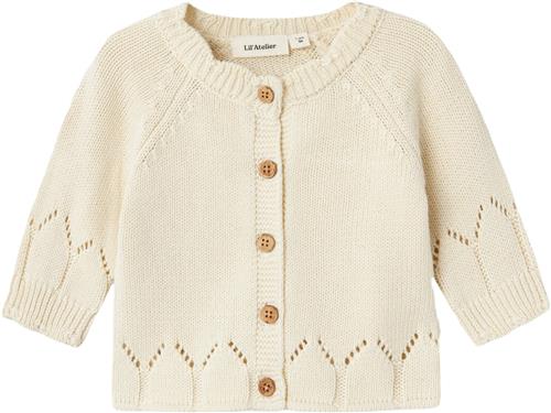 Lil' Atelier Nbframla LS Knit Card LIL Str 74 - Turtledove Strik hos Magasin