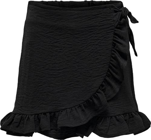 ONLY Kogmette Wrap Skort WVN Noos Str 128 - Sort Nederdele hos Magasin