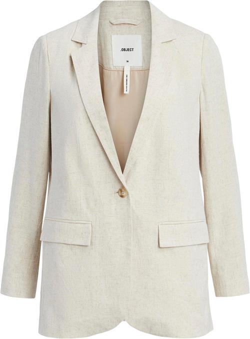 Object Objsanne Sigrid LS Blazer A VIP 23 Kvinde Sandshell Blazere Str 34 - hos Magasin