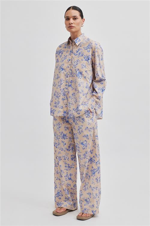 Second Female Tinne Trousers Kvinde Ultramarine Bukser Med Brede Ben Str L - Bomuld hos Magasin