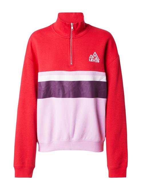 LEVI'S ® Sweatshirt 'Graphic Cb Rue 1/4 Zip'  brombær / lys pink / rød / hvid