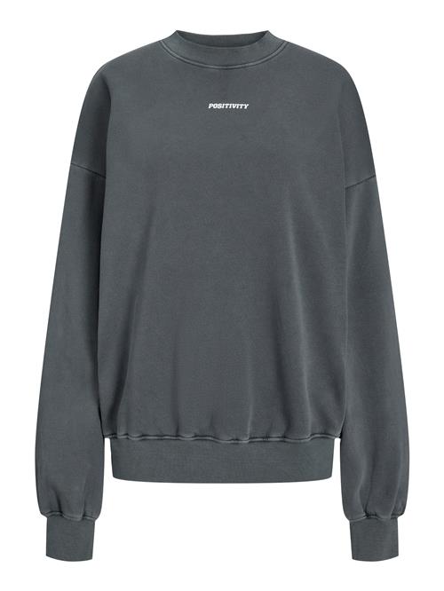 JJXX Sweatshirt 'JXSANDRA'  grå / vinrød / hvid