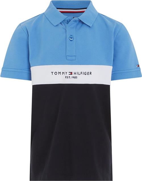 Tommy Hilfiger Established Clrblock Polo S/S Str 10 år / 140 cm - Blue Spell/desert Sky Poloer hos Magasin