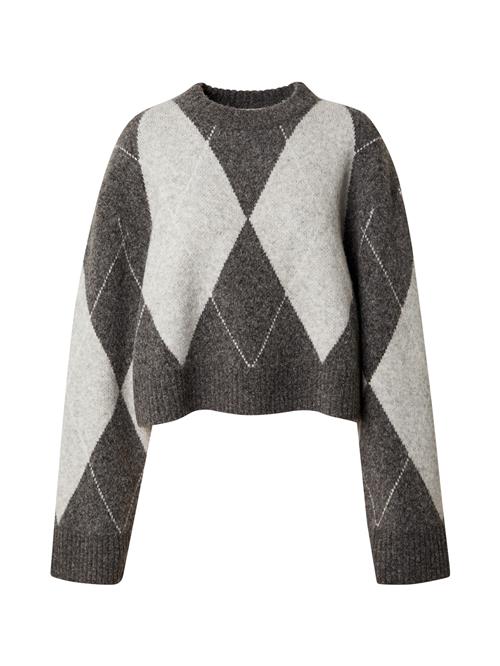 Se EDITED Pullover 'Doro Jumper'  mørkegrå / hvid ved About You