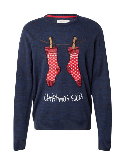 BLEND Pullover 'Christmas'  navy / rød / hvid