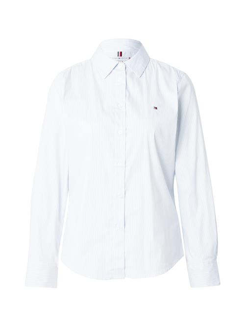 TOMMY HILFIGER Bluse 'ESS'  lyseblå / hvid