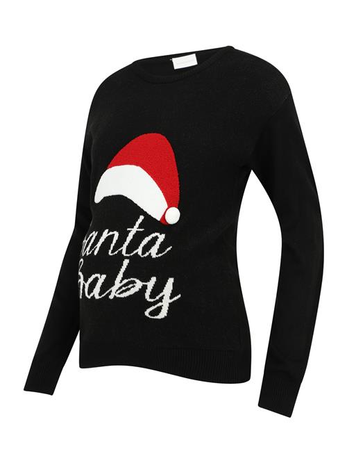 MAMALICIOUS Pullover 'MLSANTA BABY'  rød / sort / hvid