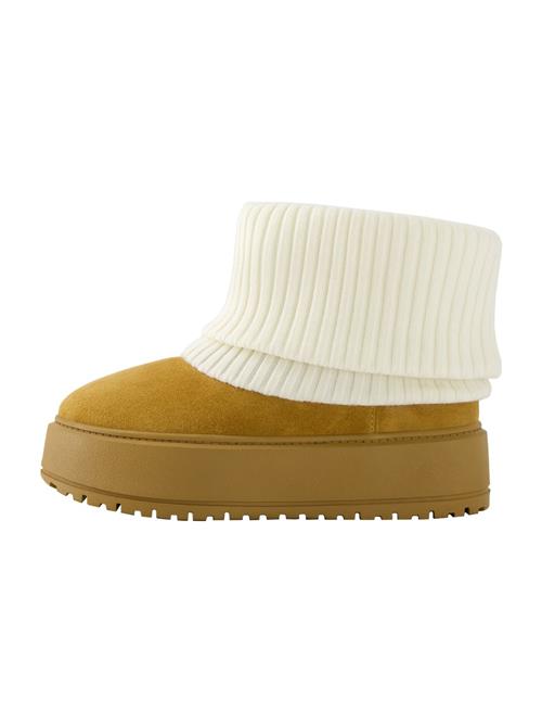 Bershka Snowboots  creme / camel