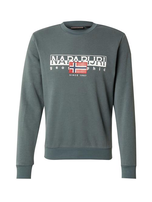 Se NAPAPIJRI Sweatshirt 'B-AYLMER C WINT'  navy / mørkegrøn / mørkerød / hvid ved About You