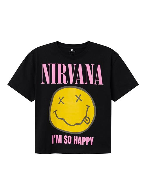 NAME IT Shirts 'Nirvana'  gul / pink / sort