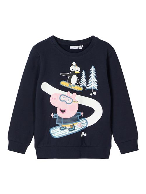 Se NAME IT Sweatshirt 'NMMCOLBIE PEPPA'  natblå / gul / lyserød / hvid ved About You