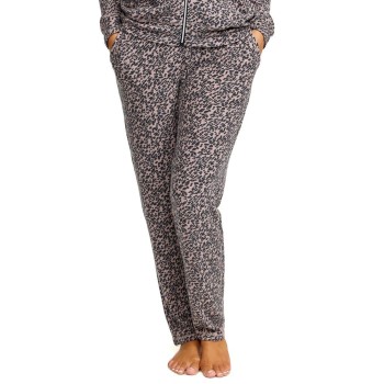 Damella Knitted Lounge Pants Rosa Mønster  Medium Dame