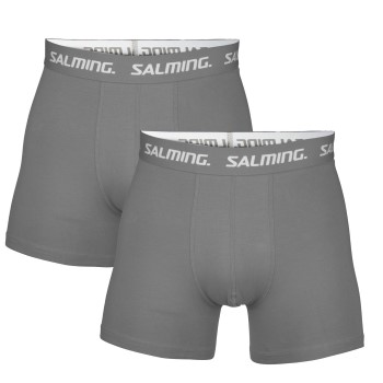 Salming 2P Cotton Boxer Grå bomuld Small Herre