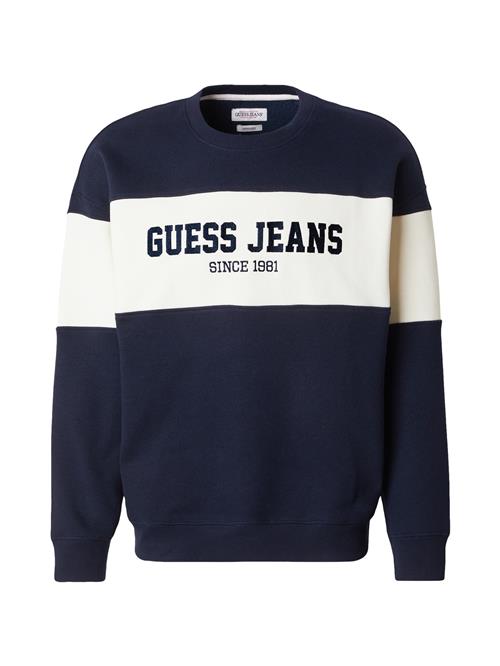 GUESS JEANS Sweatshirt 'HORIZONT'  navy / hvid