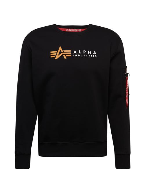 Se ALPHA INDUSTRIES Sweatshirt  safran / rød / sort / hvid ved About You