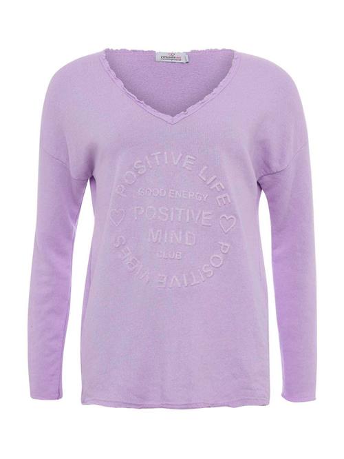 Zwillingsherz Sweatshirt 'Positive Mind'  lilla