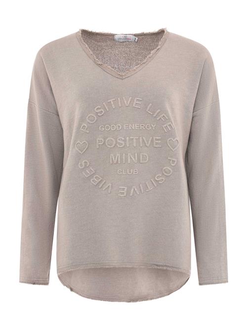 Se Zwillingsherz Sweatshirt 'Positive Mind'  taupe ved About You