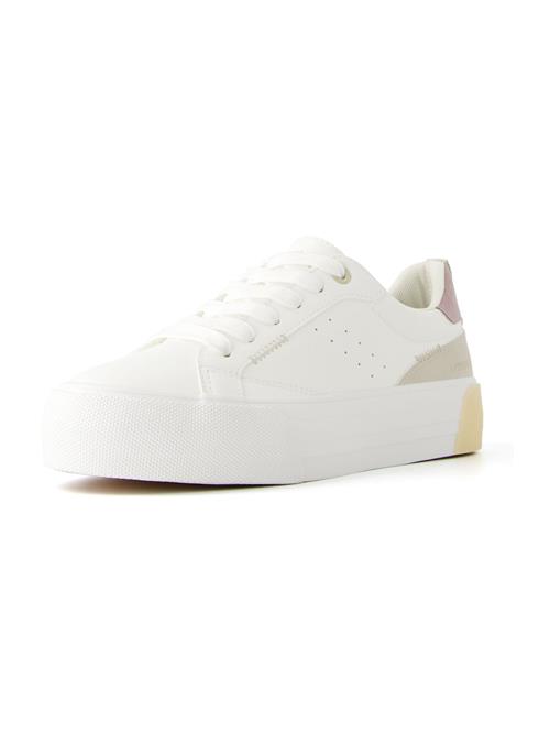 Se Bershka Sneaker low  lysebeige / lilla / hvid ved About You