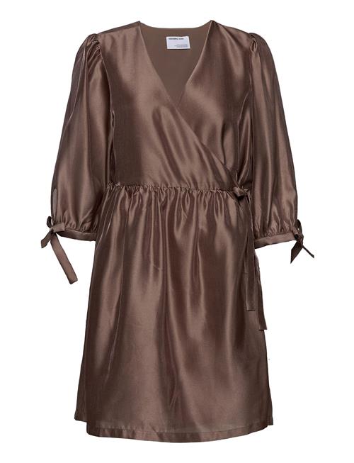 DESIGNERS, REMIX Enola Wrap Dress DESIGNERS, REMIX Brown