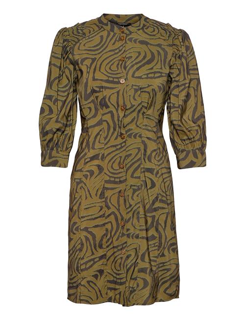 Printed Fitted Button-Through Dress Scotch & Soda Green